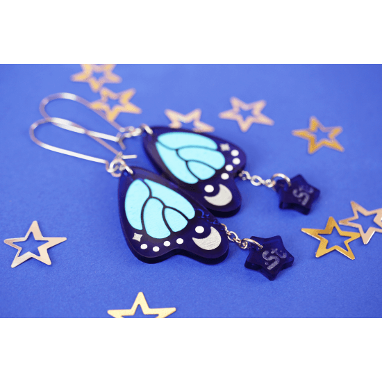 Butterfly wing kawaii earrings