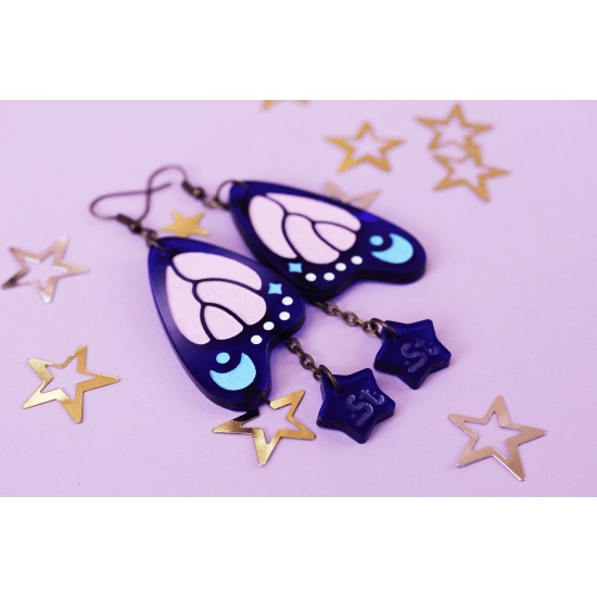 Butterfly wing kawaii earrings