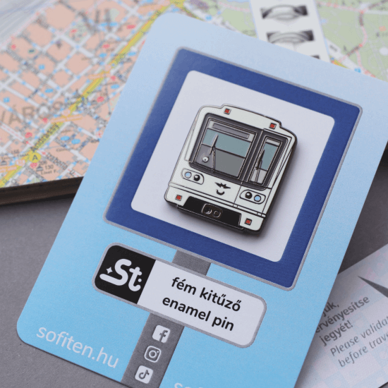 Modern metró kawaii zománcozott fém kitűző