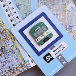 Elővárosi vasút kawaii zománcozott fém kitűző