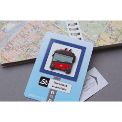 4. generációs trolibusz kawaii zománcozott fém kitűző