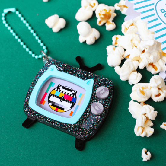 Retró televízió kawaii képkeret függő