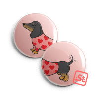Pulcsis tacskó kawaii kitűzőszett