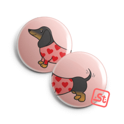 Pulcsis tacskó kawaii kitűzőszett