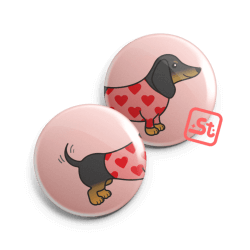 Sweater dachshund kawaii badge set