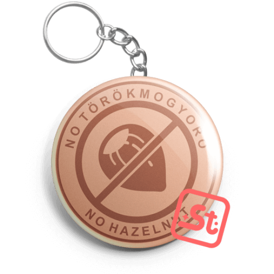 NO törökmogyoró kawaii mentes üvegbontós kulcstartó NO törökmogyoró kawaii mentes üvegbontós kulcstartó