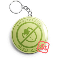 NO pisztácia kawaii mentes üvegbontós kulcstartó