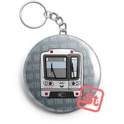 Modern metró kawaii üvegbontós kulcstartó