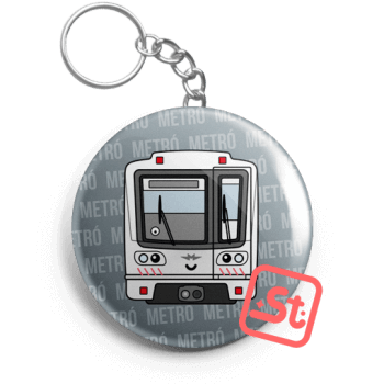 Modern metró kawaii üvegbontós kulcstartó