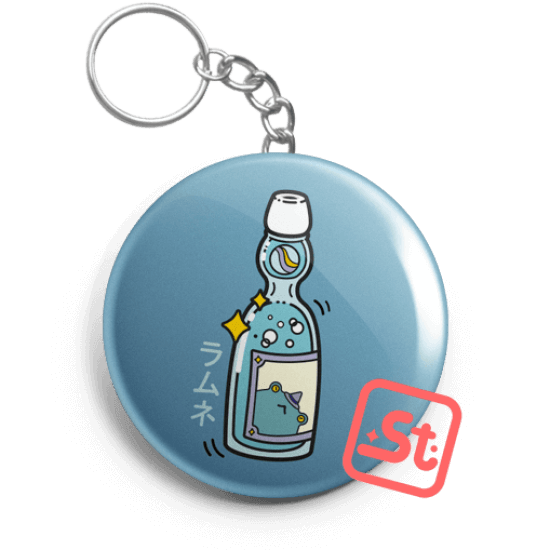 Ramune kawaii üvegbontós kulcstartó