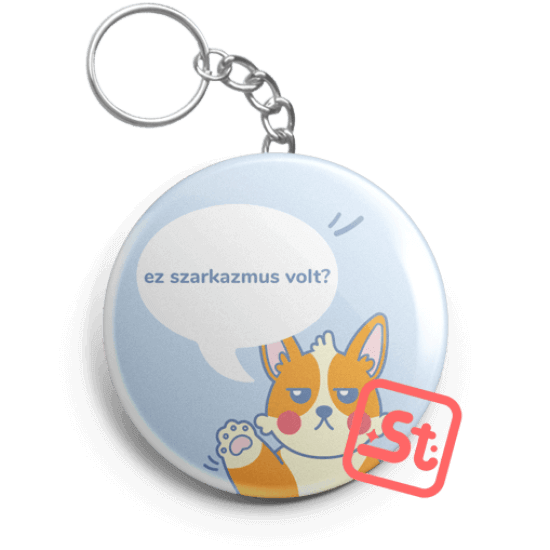 Szarkasztikus Samu kawaii üvegbontós kulcstartó