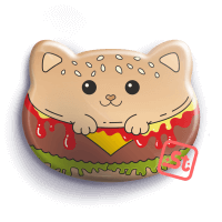 Nyanburger kawaii cicafej kitűző