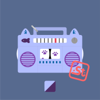 Retró rádió kawaii függő