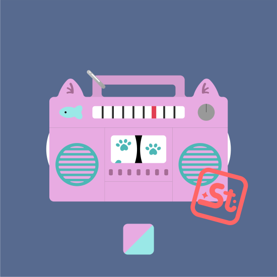 Retró rádió kawaii függő