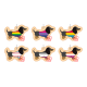 Rainbow dachshund pendant