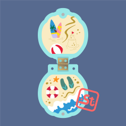 Pocket Compact kawaii ékszerszett nyaklánccal