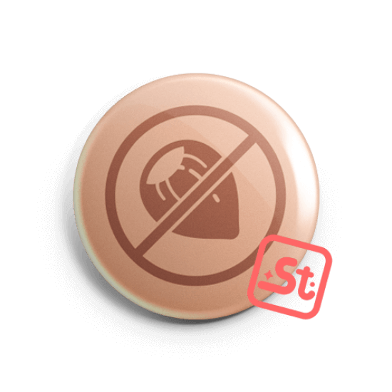NO! - hazelnut-free kawaii mini badge