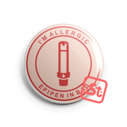 I'm allergic, Epipen in bag kawaii badge