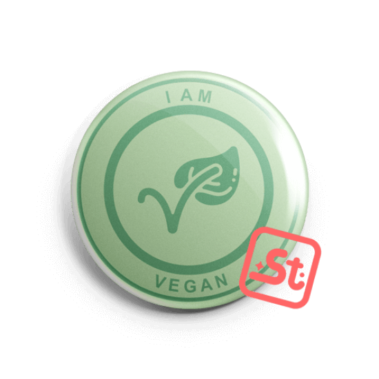 GO zöld és vegán kawaii mentes kitűző