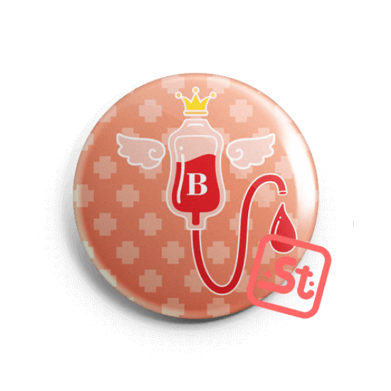 Blood bag kawaii badge