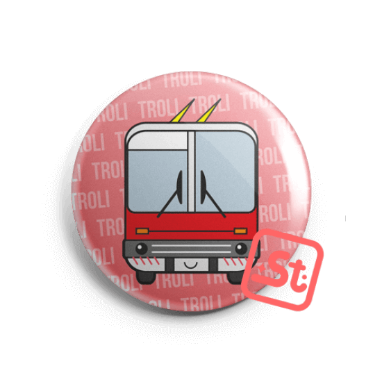 Trolleybus kawaii badge