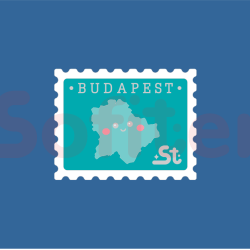 ELŐRENDELÉS - Kawaii Budapest zománcozott fém kitűző