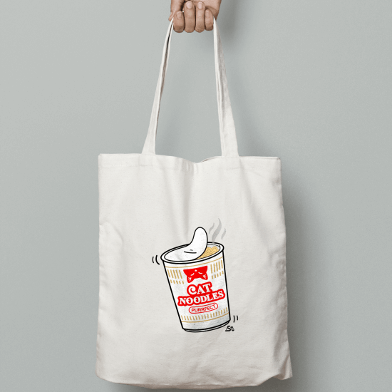 Cat Noodles instant ramen kawaii vászontáska Cat Noodles instant ramen kawaii vászontáska